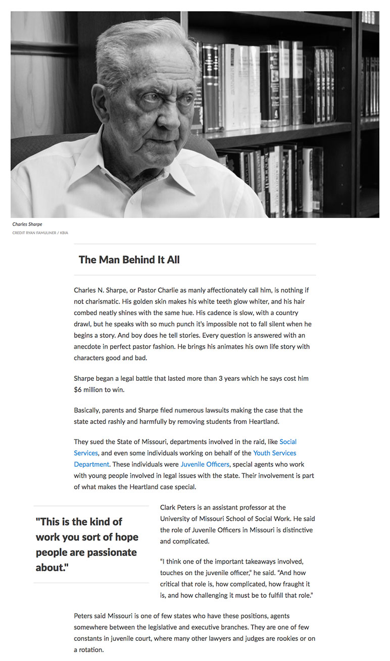 An example story page, showing mainly text